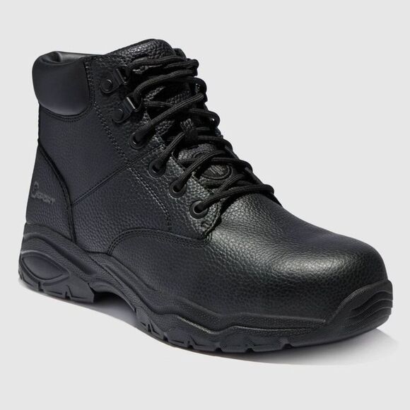 S SPORT BY SKECHERS -  Men's Steel Toe Leather Ankle  Black - Picture 1 of 4